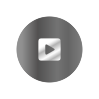 A white button with a play button on it png