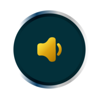 A yellow speaker icon on a black background png
