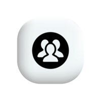 A white button with a group of people on it png