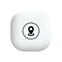 A white square button with a pin on it png