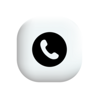 A white phone icon on a black background png