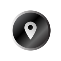 A map pointer icon on a black background png
