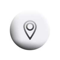 A white button with a location marker on it png