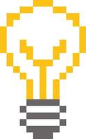 pixel art light bulb, crafted in a retro 8-bit style. vector