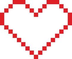 pixel art heart, rendered in a retro 8-bit style. vector