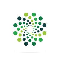 Green Dots Circle Molecule Logo Template Illustration Design. EPS 10. vector