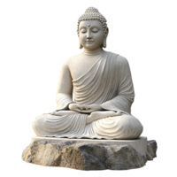 Buddha statue character on transparent background. png