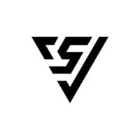Letter c s v with modern triangle shape unique creative abstract monogram logo vector