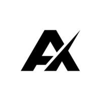 Letter Ax or Fx initial new shapes alphabet modern unique abstract monogram logo design vector