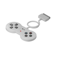 Gamepad 3d model. Isometric 3d rendering of retro wired console game controller png