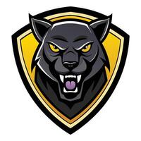 Panther Head Fierce Crest Logo Powerful Dynamic Design for Branding vector
