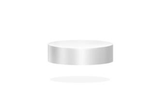 White podium trade show stage isolated on 3d background with empty presentation stand. photo