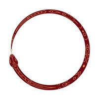 A red and gold snake in a circle vector