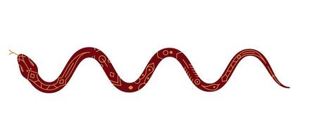 A snake with a red and gold pattern vector