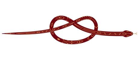 A snake with a snake head and a snake tail vector