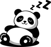 A panda bear sleeping on its side with its eyes closed vector