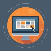 Flat Design Website Development and UI Concept Illustration vector