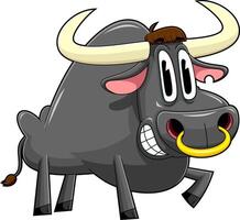 Funny Cartoon Bull with Big Horns and Playful Expression for Mascots, Logos, and Stickers vector