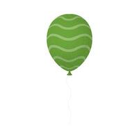 Green balloon with wavy lines on white background vector