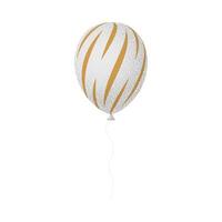 A white and gold balloon with a striped design vector