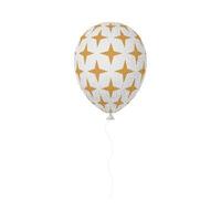 A white and gold balloon with stars on it vector