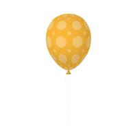 Yellow balloon with polka dots on white background vector