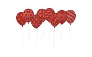 Red balloons with patterns on them on a white background vector