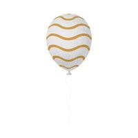 A white and gold balloon with a wavy pattern vector