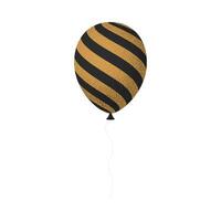 A black and gold striped balloon with a white string vector