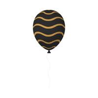 Black and gold balloon with a white string vector