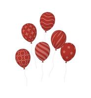 Red balloons with stars and stripes on a white background vector