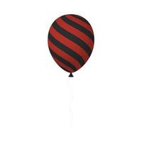 A red and black striped balloon with a white string vector