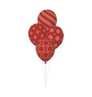 Red balloons with polka dots on a white background vector
