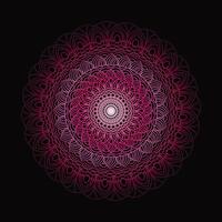 Abstract spiral minimalist wavy round mandala in dark purple color background. vector