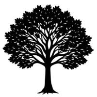 Minimal Tree Design in Black on White Background vector