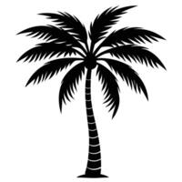 Elegant Palm Tree Silhouette on a Plain White Canvas vector