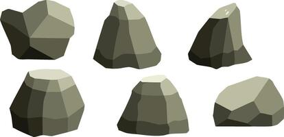 a set of stone rocks in different shapes vector