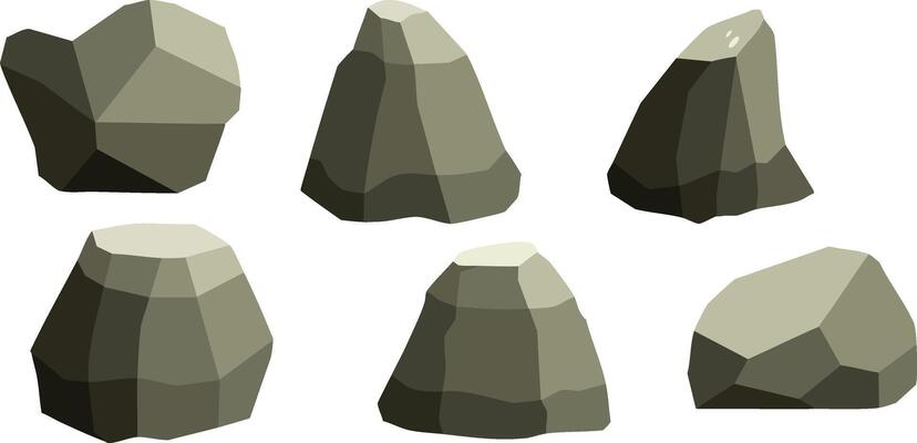 a set of stone rocks in different shapes