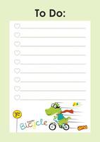 to do list template for kids dino vector
