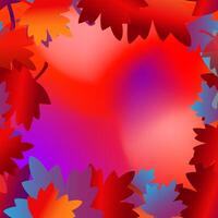 Autumn copy space template banner. Bright autumn background with leaves. Greeting card, invitation, badge, sale banner, label vector