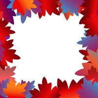 Autumn copy space template banner. Bright autumn background with leaves. Greeting card, invitation, badge, sale banner, label vector