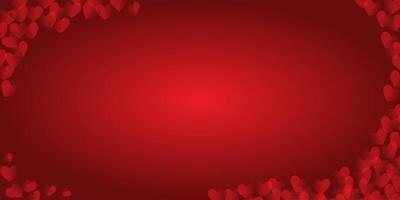 Happy Valentines Day copy space lettering design. Red hearts on red background. Banner for greeting cards, templates,wrapping. vector