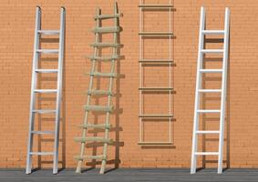 A set of different ladders vector