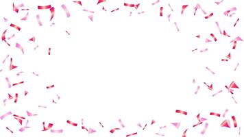 pink and red confetti frame background for decoration festive celebration, card and template vector