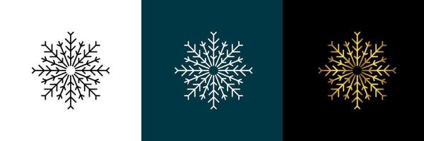 Symmetrical graphic snowflake. circular pattern. Color black, white, gold. Isolated design element for themes abstract geometrical modern decoration round logo template. vector
