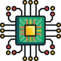 PrintA modern computer circuit board chip icon vector