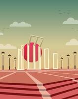 Language Martyrs Memorial in Dhaka with cloudy background vector
