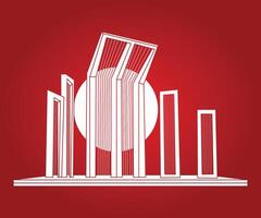 21st February Design Shaeed Minar IIlustration in Red Background vector
