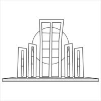 Sketch of Shaheed Minar front view vector