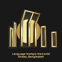 21st February Design Language Martyrs IIlustration in Golden Look vector